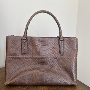 Rare COACH Borough Bag in Python embossed Satchel tote